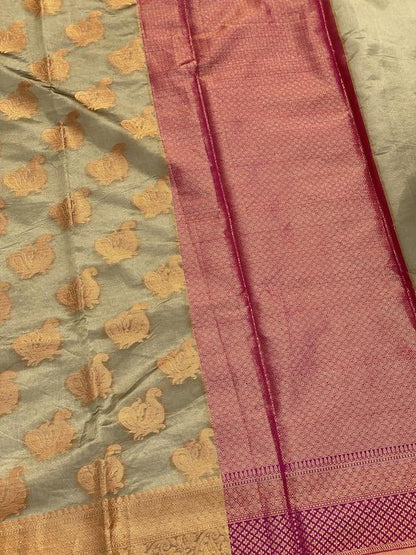 Pure Banarasi Cotton Patola Handloom Saree With Blouse Piece (jj22) by Shades Of Benares - banarasi - banarasi saree shop