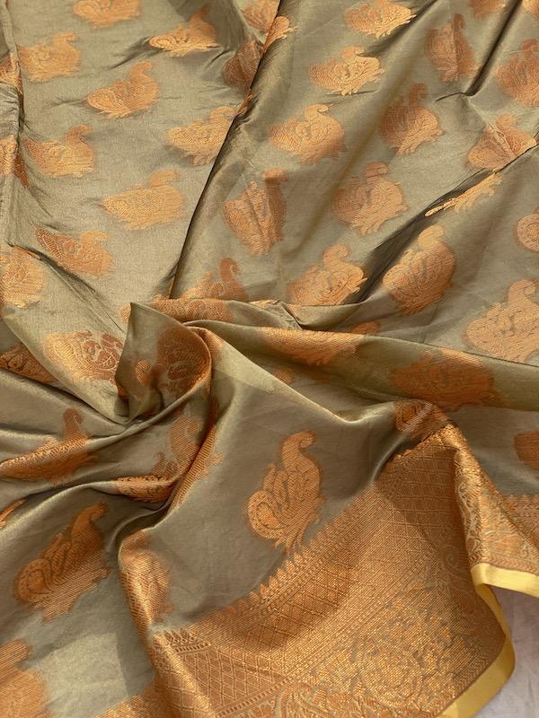 Pure Banarasi Cotton Patola Handloom Saree With Blouse Piece (jj22) by Shades Of Benares - banarasi - banarasi saree shop