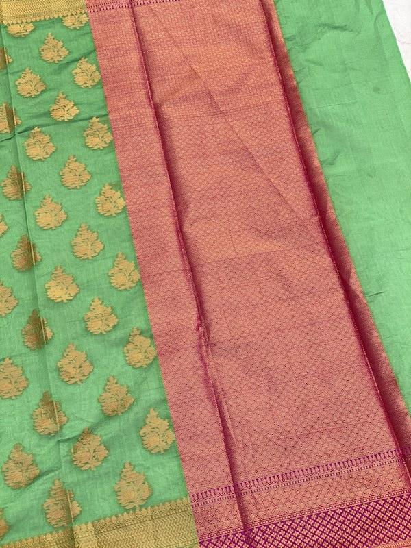 Pure Banarasi Cotton Patola Handloom Saree With Blouse Piece (jj33) by Shades Of Benares - banarasi - banarasi saree shop