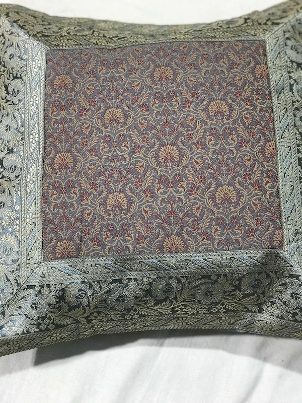 Pure Banarasi Dupion Handloom Cushion Covers (E04) - Shades Of Benares