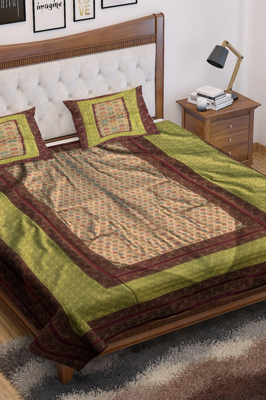 Pure Banarasi Dupion Silk Bedcover (Bj03) by Shades Of Benares - banarasi - banarasi saree shop