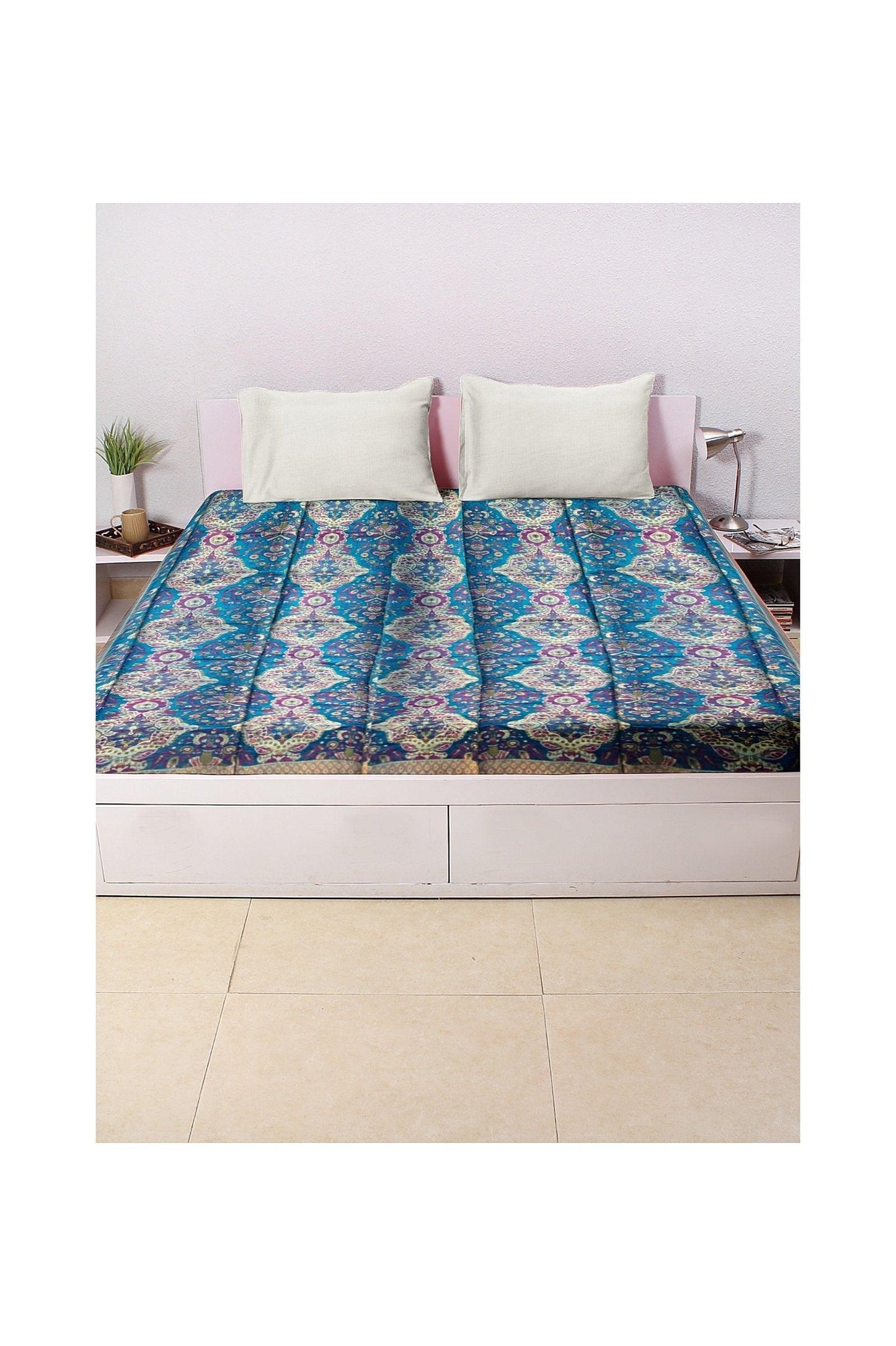 Pure Banarasi Katan silk bed spreads_CT2 by Shades Of Benares - banarasi - banarasi saree shop