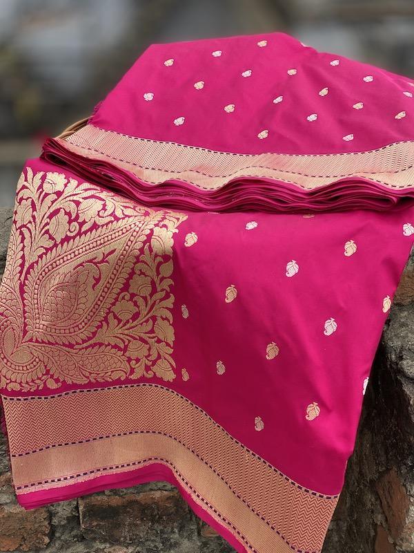 Pure Banarasi Katan Silk Handloom Khaddi Wedding Saree (g00) by Shades Of Benares - banarasi - banarasi saree shop