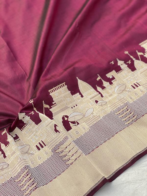 Pure Banarasi Katan silk handloom saree (a3) by Shades Of Benares - banarasi - banarasi saree shop