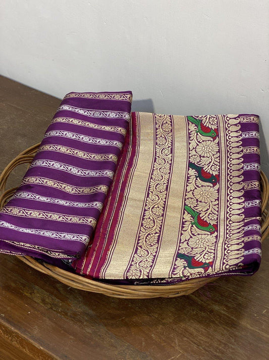 Pure Banarasi Katan silk handloom saree, Aadaa (iC) by Shades Of Benares - banarasi - banarasi saree shop