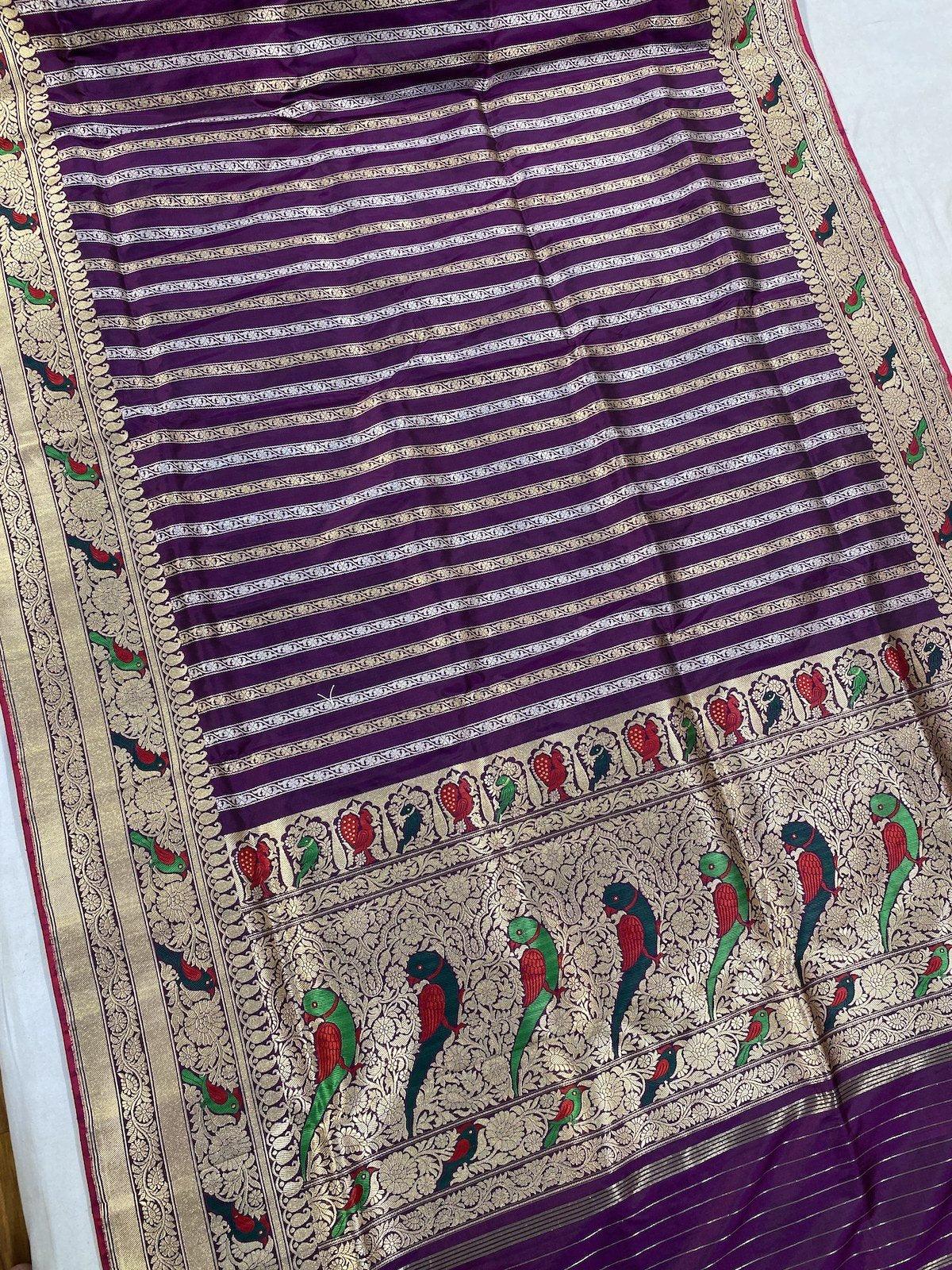 Pure Banarasi Katan silk handloom saree, Aadaa (iC) by Shades Of Benares - banarasi - banarasi saree shop