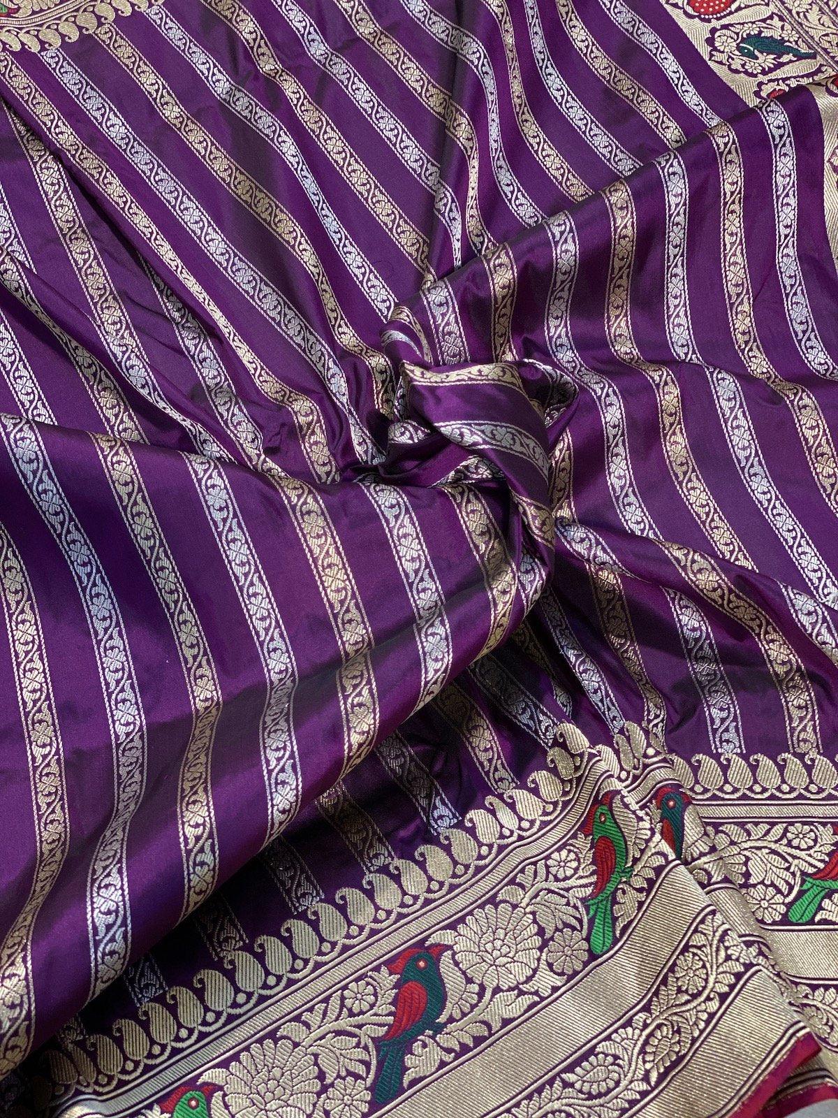 Pure Banarasi Katan silk handloom saree, Aadaa (iC) by Shades Of Benares - banarasi - banarasi saree shop