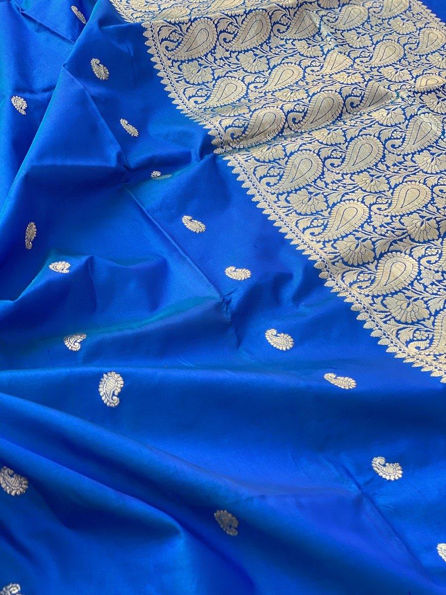 Pure Banarasi Katan Silk handloom Saree (BEE1) by Shades Of Benares - banarasi - banarasi saree shop