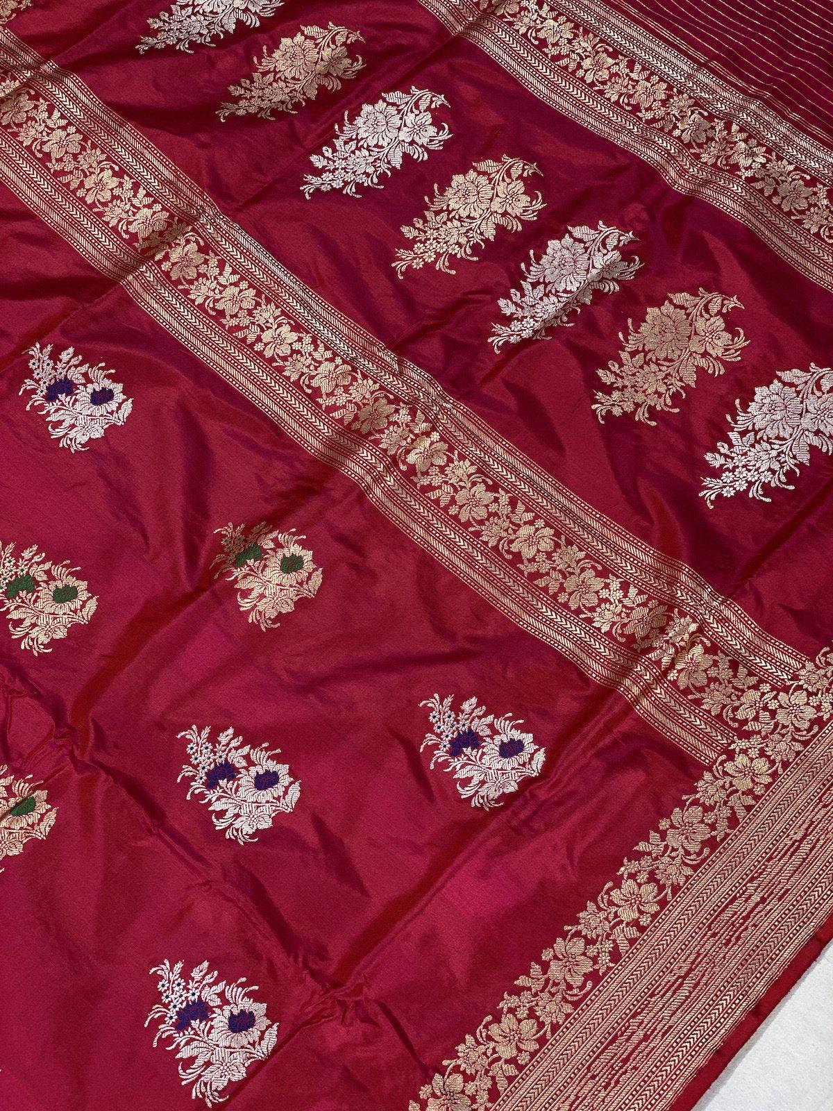 Pure Banarasi Katan silk handloom saree, Kadhwa Buti (APKi) by Shades Of Benares - banarasi - banarasi saree shop