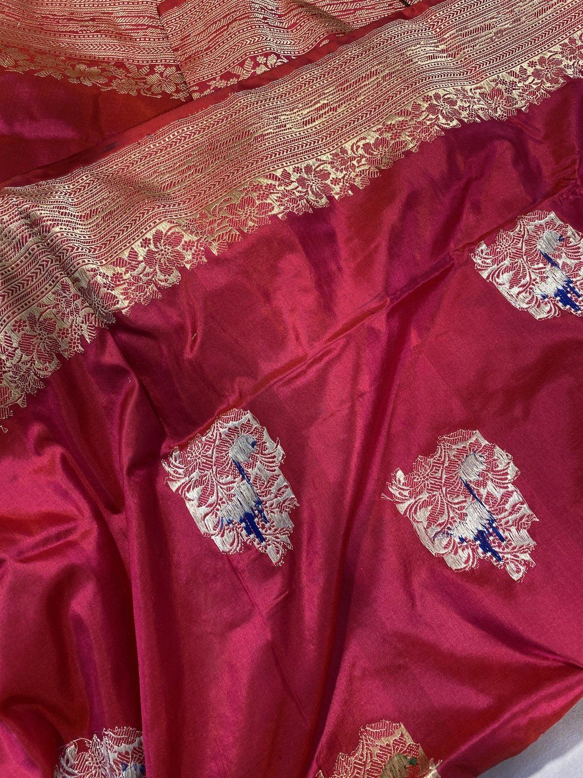 Pure Banarasi Katan silk handloom saree, Kadhwa Buti (APKi) by Shades Of Benares - banarasi - banarasi saree shop