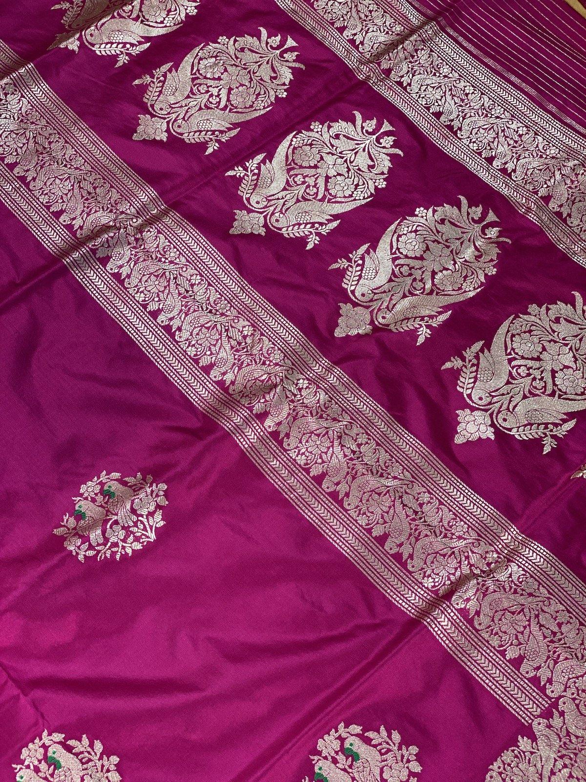 Pure Banarasi Katan silk handloom saree, Kadhwa Figures (APPK) by Shades Of Benares - banarasi - banarasi saree shop