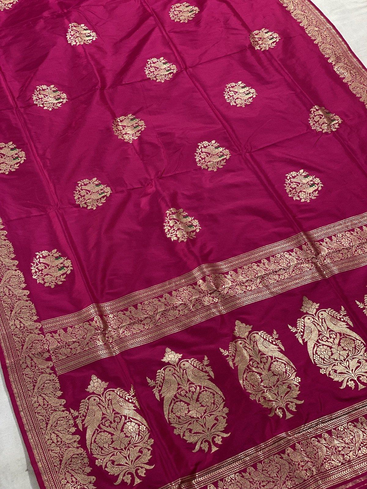 Pure Banarasi Katan silk handloom saree, Kadhwa Figures (APPK) by Shades Of Benares - banarasi - banarasi saree shop