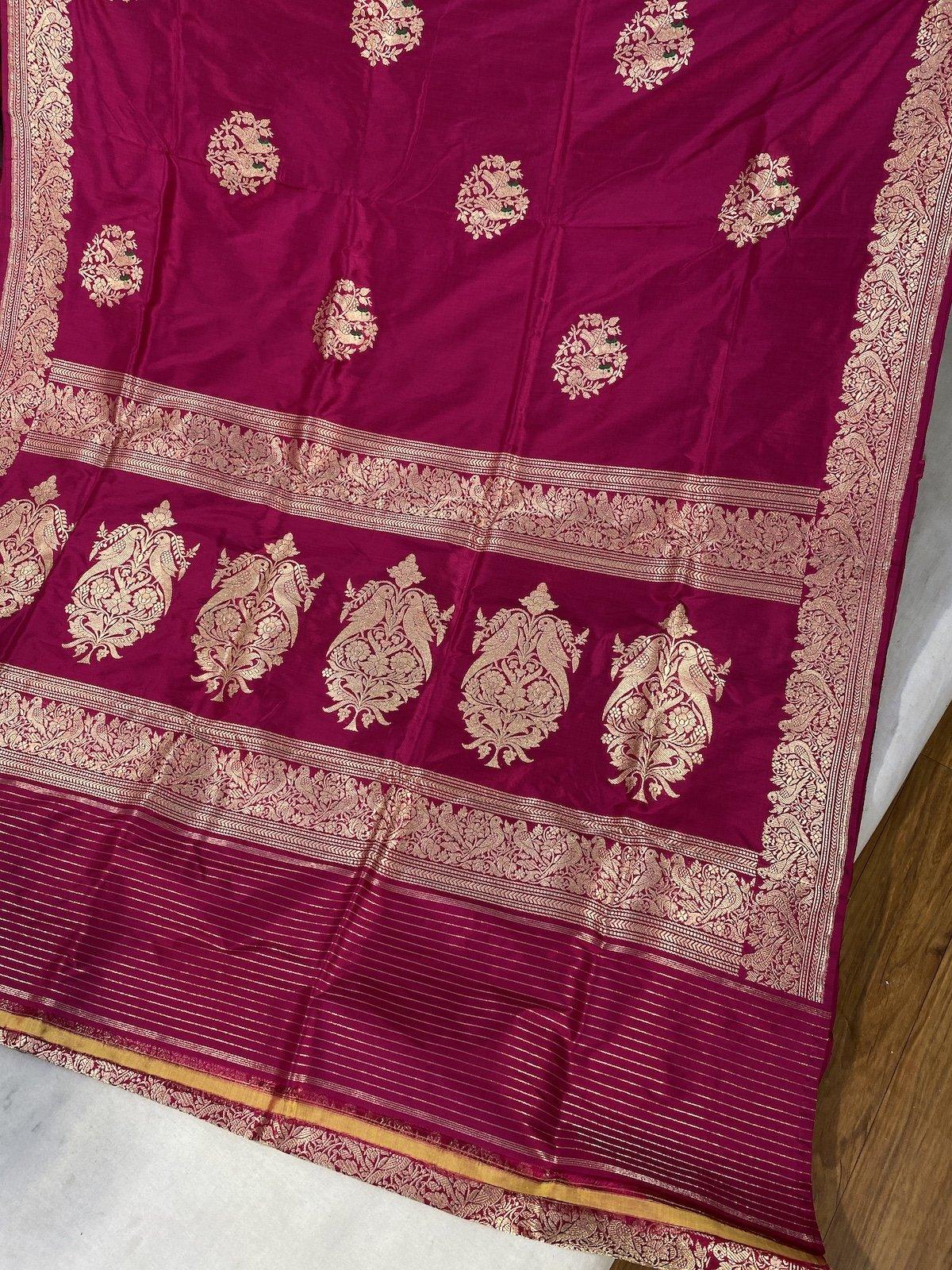 Pure Banarasi Katan silk handloom saree, Kadhwa Figures (APPK) by Shades Of Benares - banarasi - banarasi saree shop