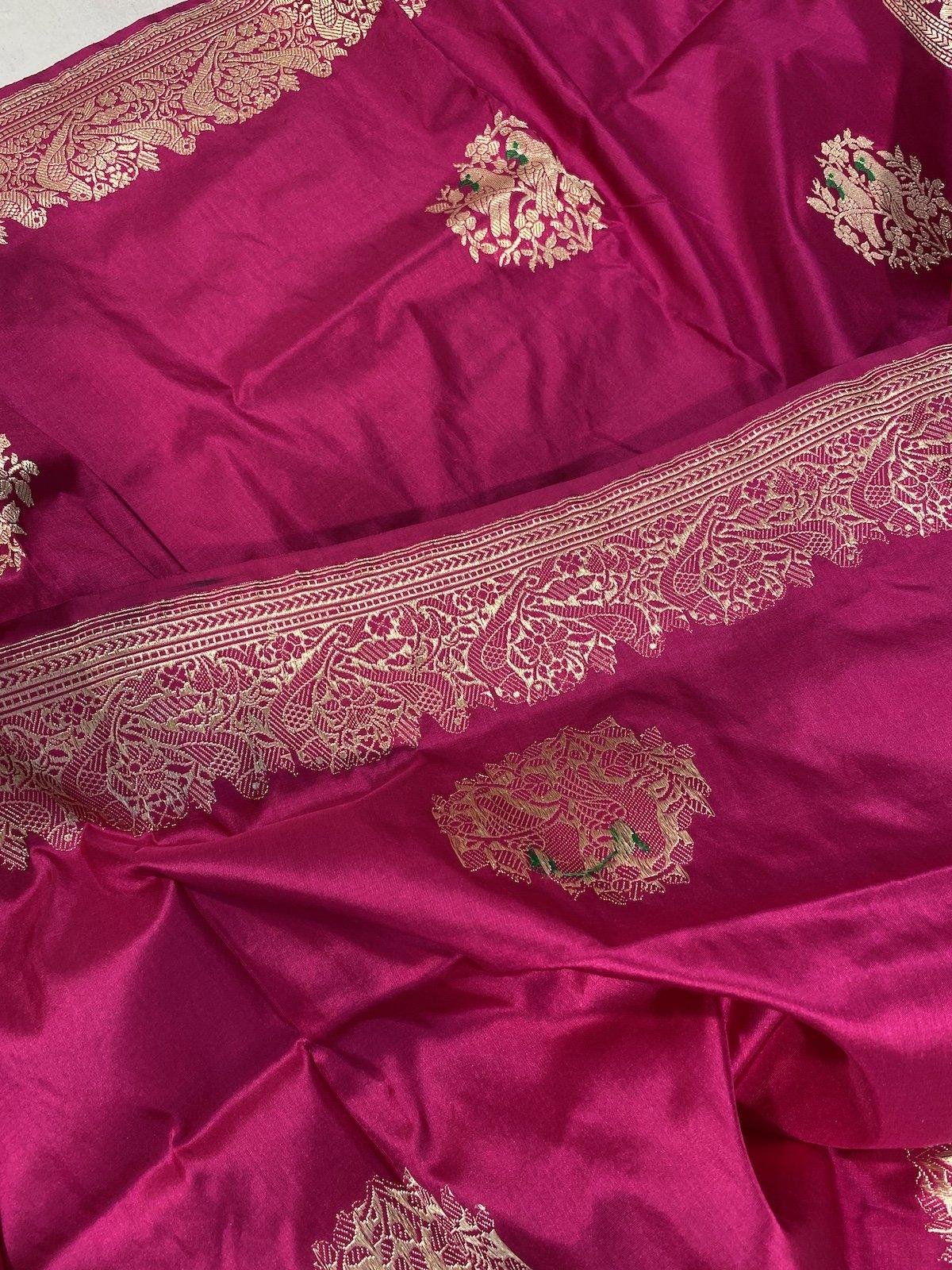 Pure Banarasi Katan silk handloom saree, Kadhwa Figures (APPK) by Shades Of Benares - banarasi - banarasi saree shop