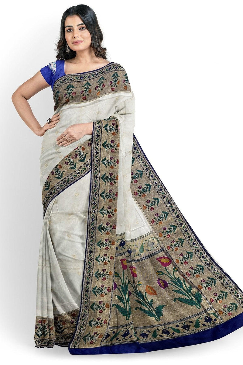 Pure Banarasi Katan silk handloom saree, Kadhwa Paithani (GZ2) - Shades Of Benares