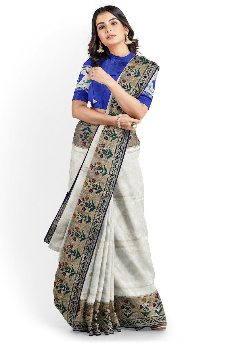 Pure Banarasi Katan silk handloom saree, Kadhwa Paithani (GZ2) - Shades Of Benares