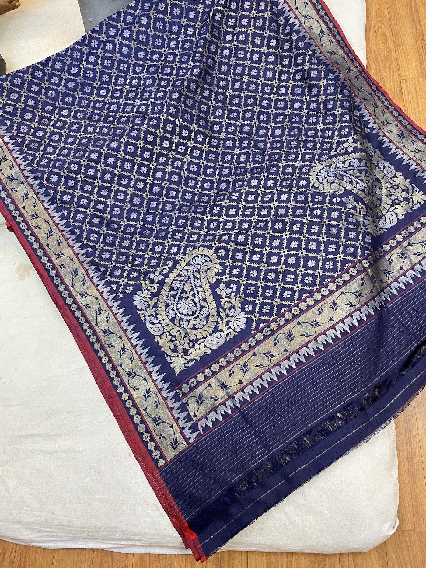 Pure Banarasi Katan silk handloom saree, Kadhwa REAL ZARI (HY01) by Shades Of Benares - banarasi - banarasi saree shop