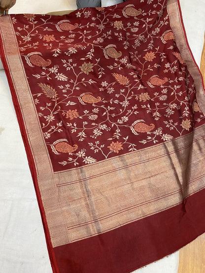 Pure Banarasi Katan silk handloom saree, Kadhwa REAL ZARI (HY02) by Shades Of Benares - banarasi - banarasi saree shop