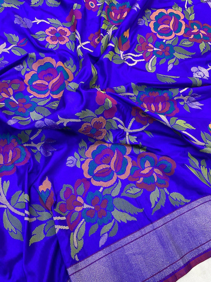 Pure Banarasi Katan silk handloom saree, Kadhwa REAL ZARI (HY03) - Shades Of Benares