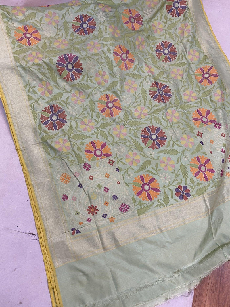 Pure Banarasi Katan silk handloom saree, Kadhwa REAL ZARI (HY04) - Shades Of Benares