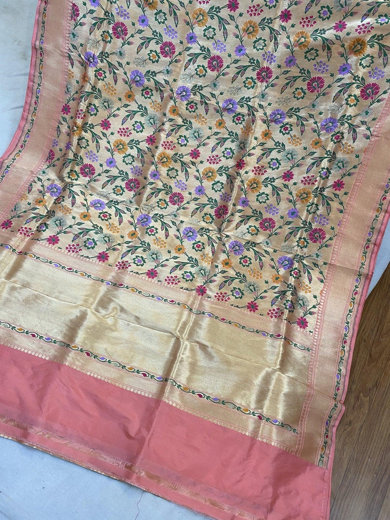 Pure Banarasi Katan silk handloom saree, Minakari (ccc1) - Shades Of Benares