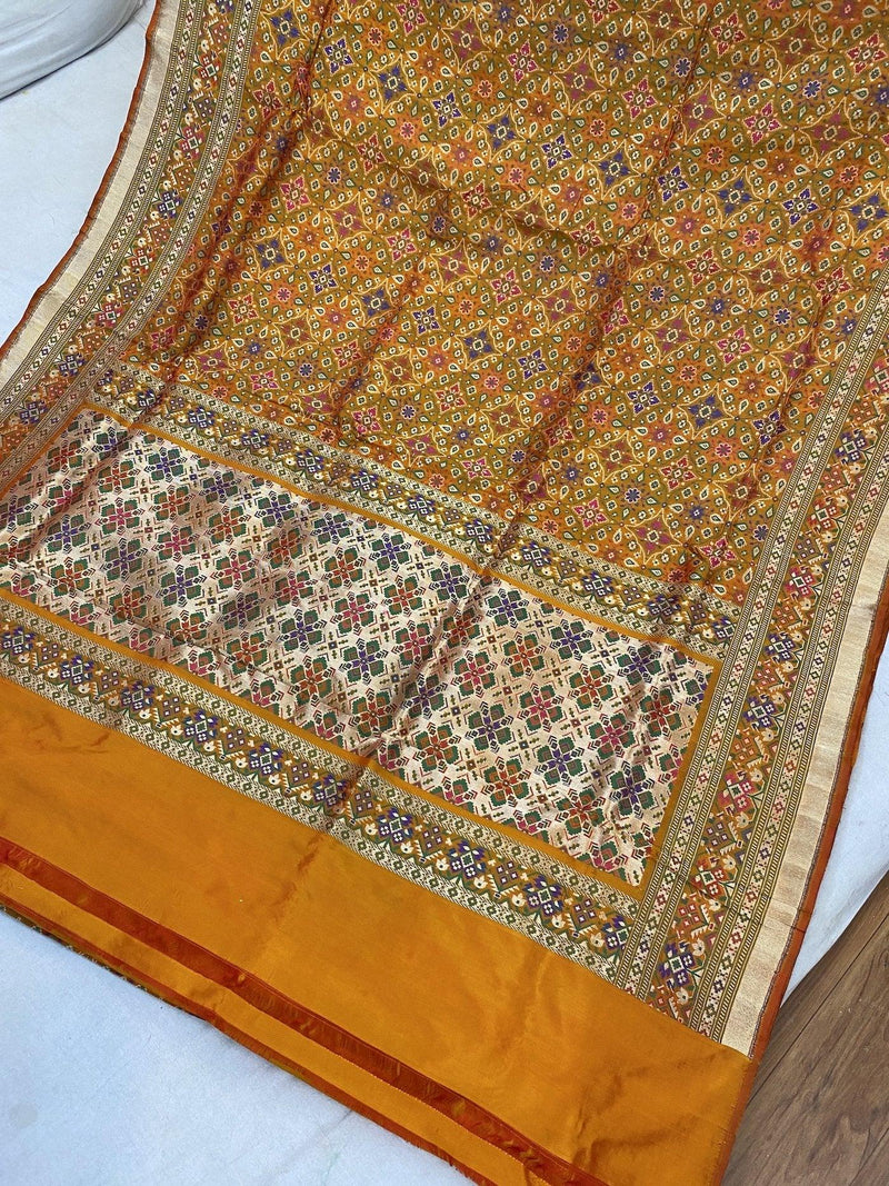 Pure Banarasi Katan silk handloom saree, Minakari (ccc2) - Shades Of Benares
