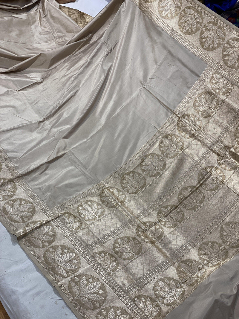 Pure Banarasi Katan Silk Handloom Saree With Blouse Piece MSKO - Shades Of Benares