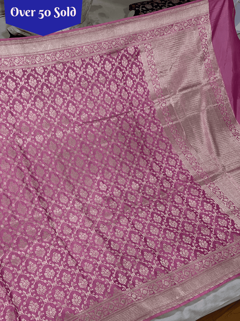 Pure Banarasi Katan Silk Handloom Saree With Blouse Piece MSKP by Shades Of Benares - banarasi - banarasi saree shop