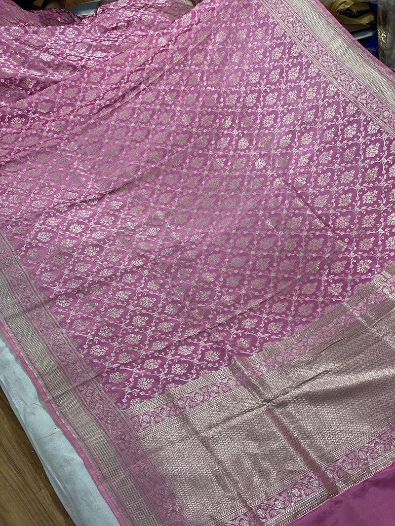 Pure Banarasi Katan Silk Handloom Saree With Blouse Piece MSKP by Shades Of Benares - banarasi - banarasi saree shop