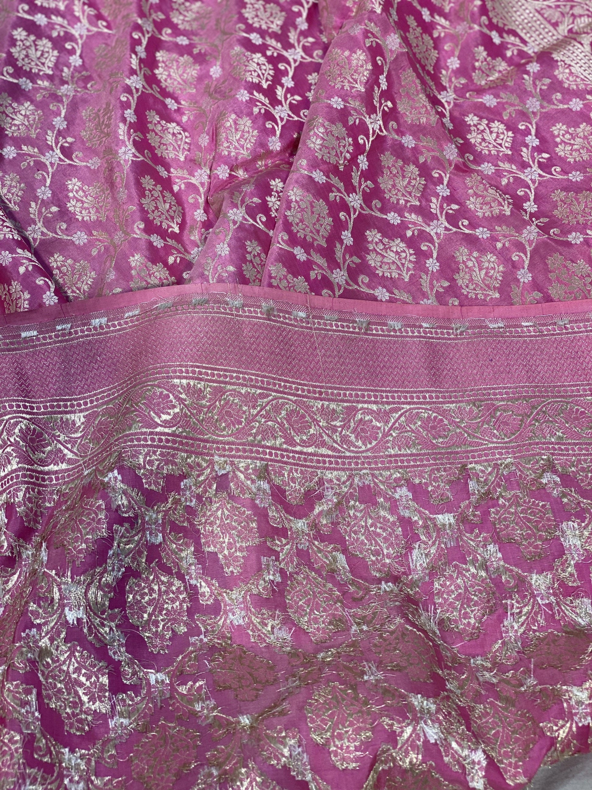 Pure Banarasi Katan Silk Handloom Saree With Blouse Piece MSKP by Shades Of Benares - banarasi - banarasi saree shop