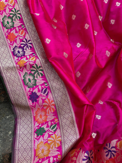 Pure Banarasi Katan Silk Handloom SareeMSK01w by Shades Of Benares - banarasi - banarasi saree shop