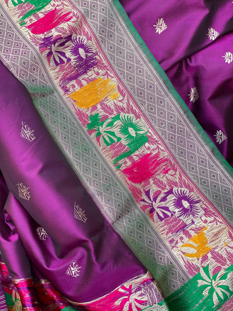 Pure Banarasi Katan Silk Handloom SareeMSK01w - Shades Of Benares