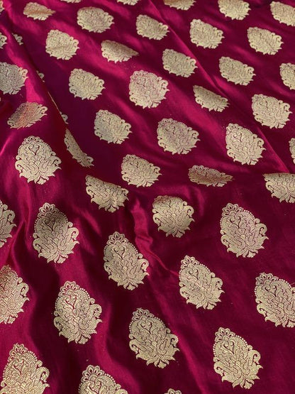 Pure Banarasi Katan Silk Khaddi Saree With Blouse Piece (B111) by Shades Of Benares - banarasi - banarasi saree shop