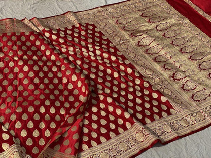 Pure Banarasi Katan Silk Khaddi Saree With Blouse Piece (MPK01) by Shades Of Benares - banarasi - banarasi saree shop