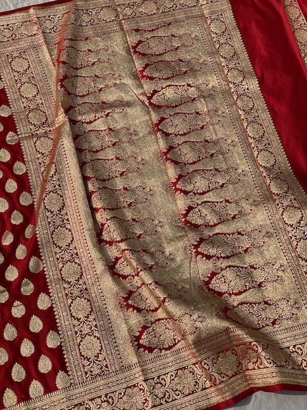 Pure Banarasi Katan Silk Khaddi Saree With Blouse Piece (MPK01) by Shades Of Benares - banarasi - banarasi saree shop