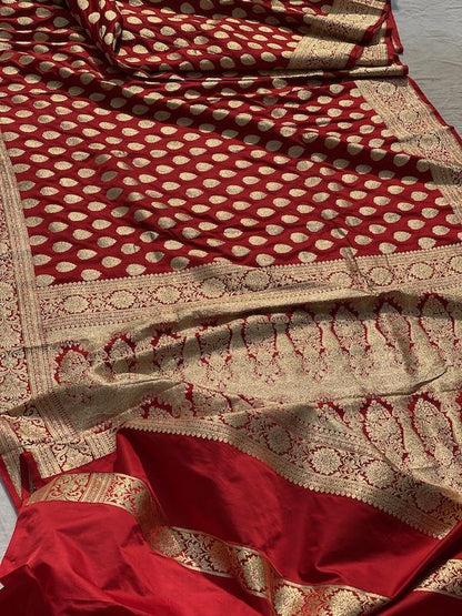 Pure Banarasi Katan Silk Khaddi Saree With Blouse Piece (MPK01) by Shades Of Benares - banarasi - banarasi saree shop