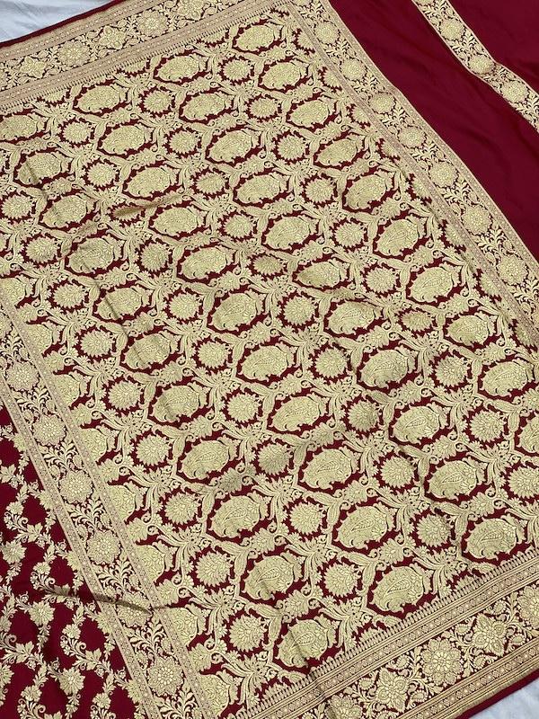 Pure Banarasi Katan Silk Khaddi Saree With Blouse Piece (MPK01C) - Shades Of Benares
