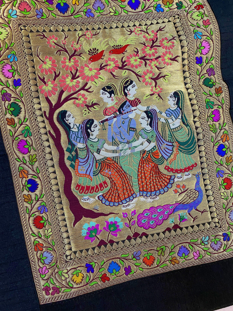Pure Banarasi Silk Tapestry/Wallhanging-IPCX12 - Shades Of Benares