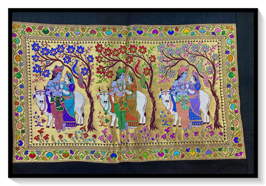 Pure Banarasi Silk Tapestry/Wallhanging-IPCX13 by Shades Of Benares - banarasi - banarasi saree shop