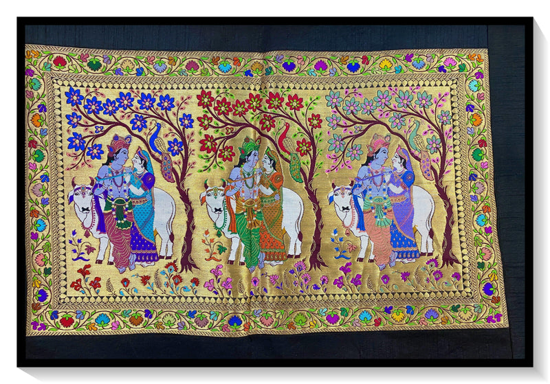 Pure Banarasi Silk Tapestry/Wallhanging-IPCX13 - Shades Of Benares