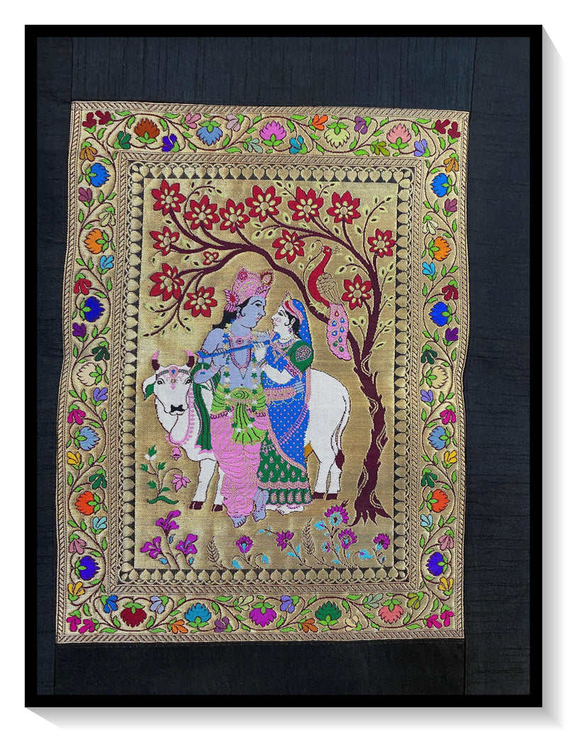 Pure Banarasi Silk Tapestry/Wallhanging-IPCX2 - Shades Of Benares