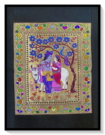 Pure Banarasi Silk Tapestry/Wallhanging-IPCX3 by Shades Of Benares - banarasi - banarasi saree shop