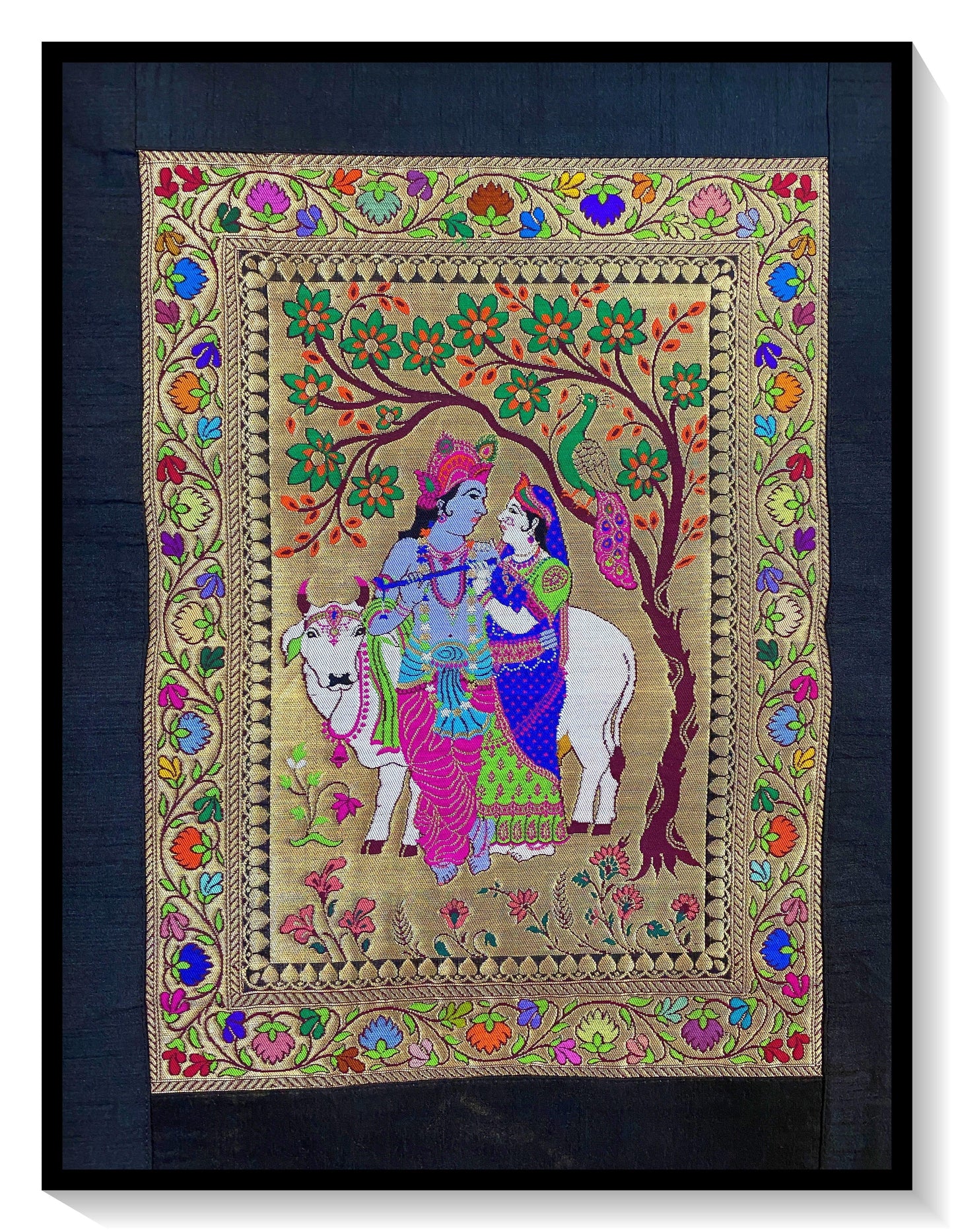 Pure Banarasi Silk Tapestry/Wallhanging-IPCX6 by Shades Of Benares - banarasi - banarasi saree shop