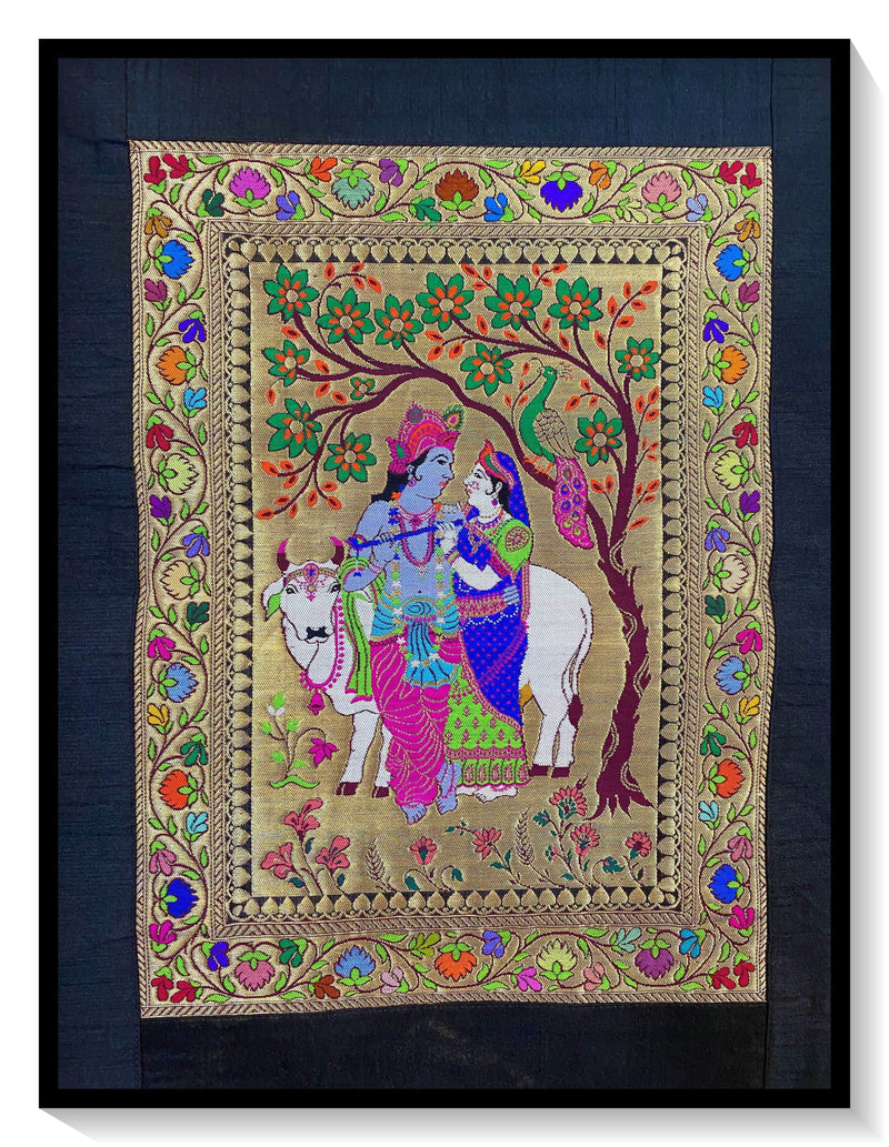 Pure Banarasi Silk Tapestry/Wallhanging-IPCX6 - Shades Of Benares