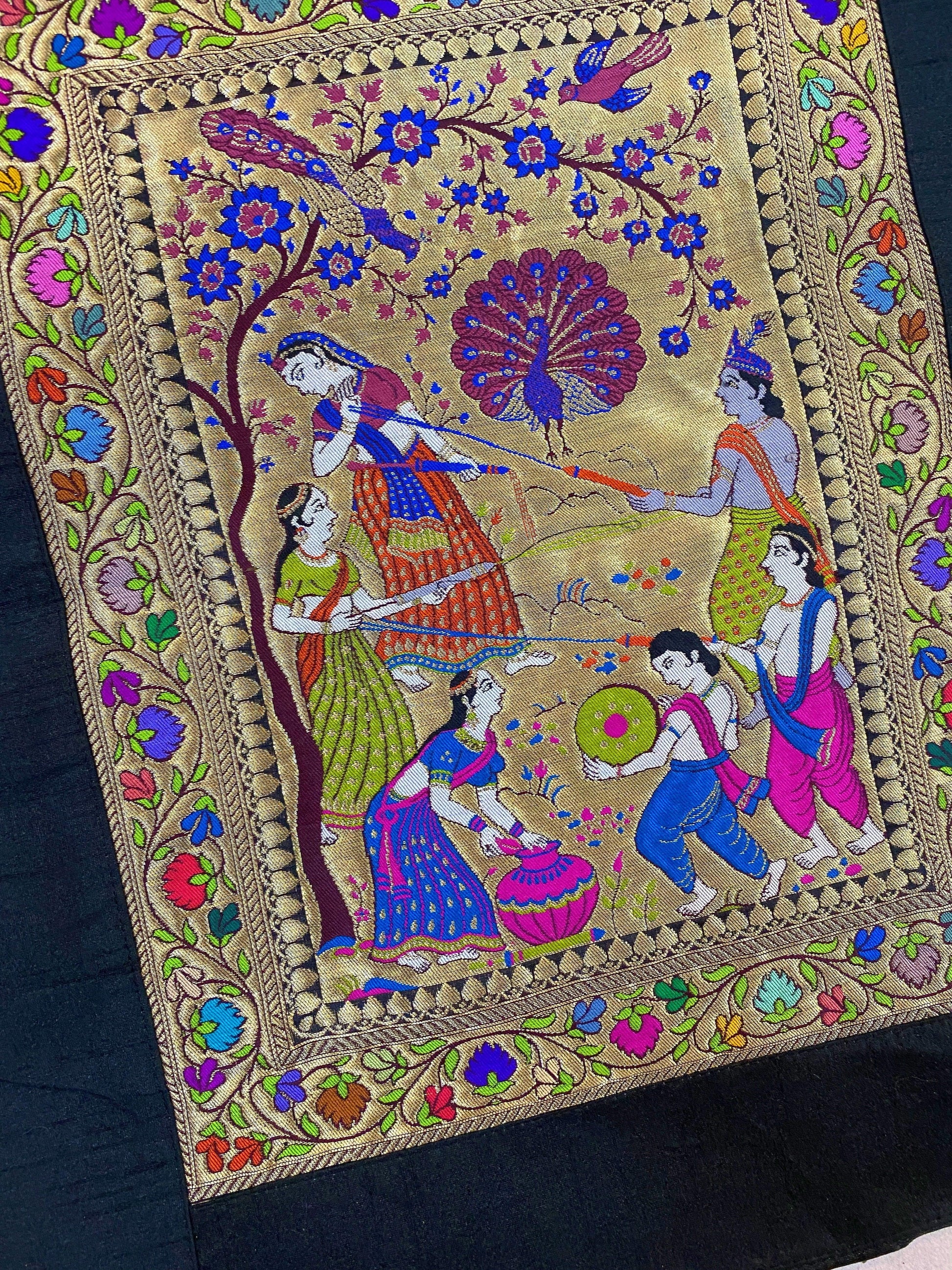 Pure Banarasi Silk Tapestry/Wallhanging-IPCX7 by Shades Of Benares - banarasi - banarasi saree shop