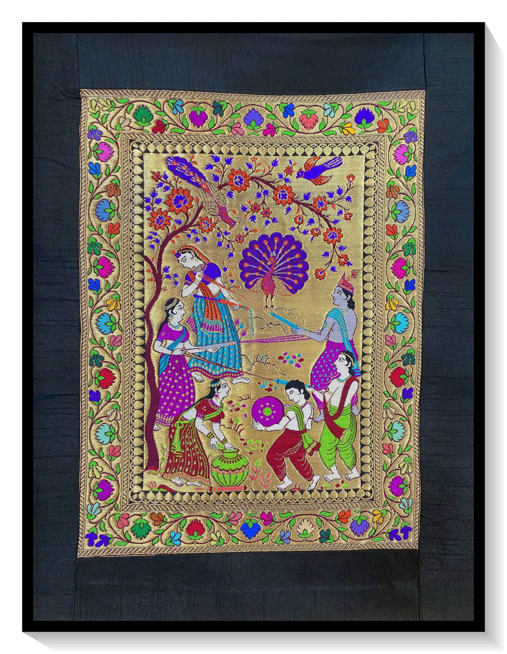 Pure Banarasi Silk Tapestry/Wallhanging-IPCX8 by Shades Of Benares - banarasi - banarasi saree shop