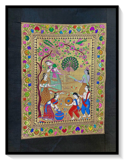 Pure Banarasi Silk Tapestry/Wallhanging-IPCX9 by Shades Of Benares - banarasi - banarasi saree shop