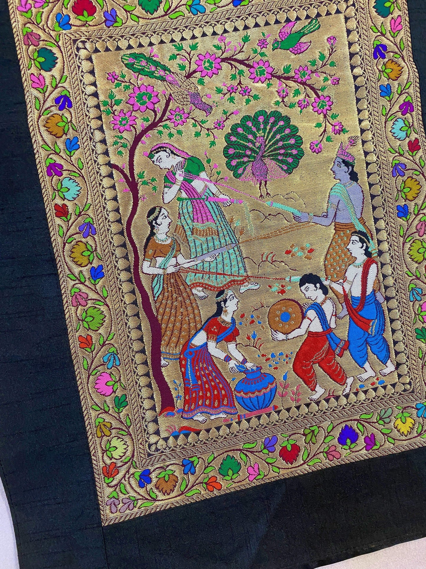 Pure Banarasi Silk Tapestry/Wallhanging-IPCX9 by Shades Of Benares - banarasi - banarasi saree shop