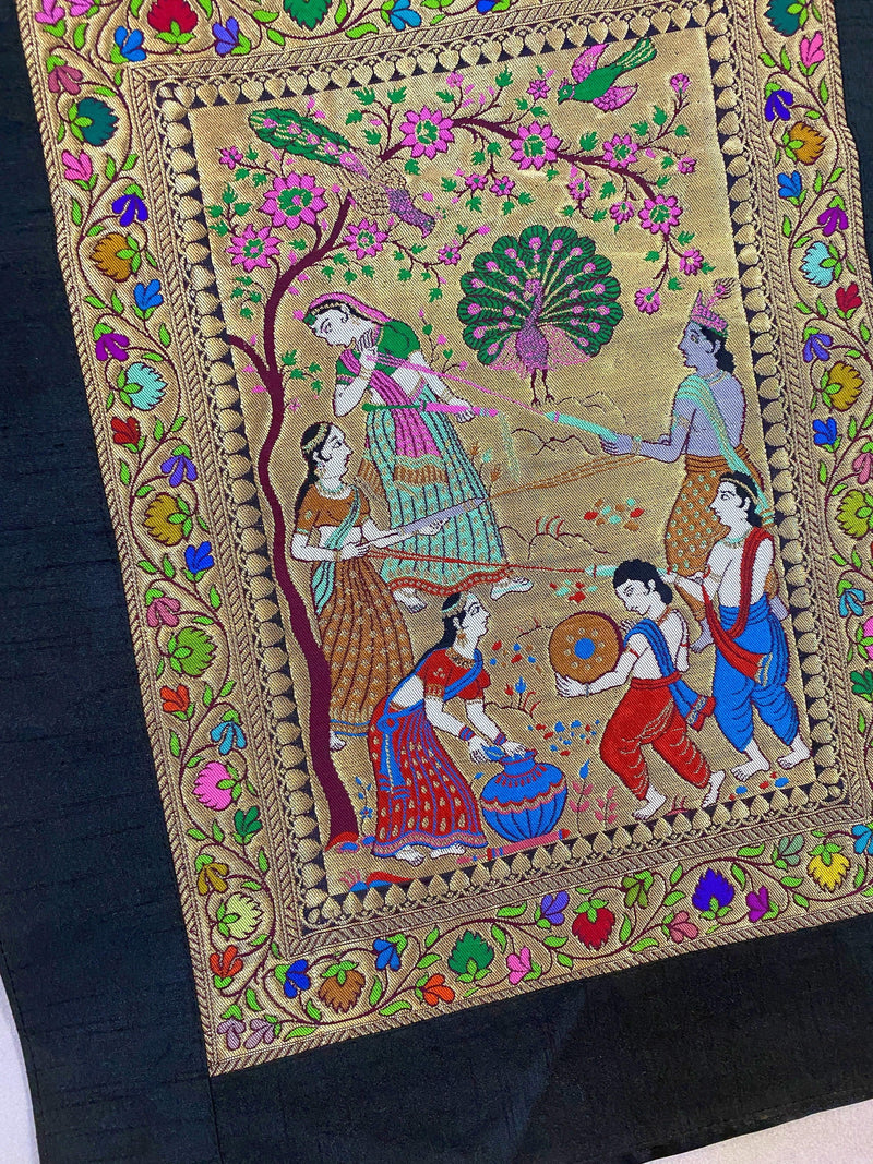 Pure Banarasi Silk Tapestry/Wallhanging-IPCX9 - Shades Of Benares