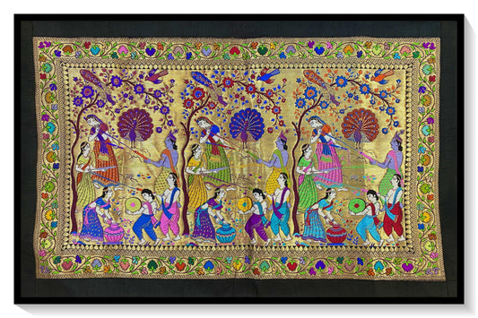 Pure Banarasi Silk Tapestry/Wallhanging-IPCY1 by Shades Of Benares - banarasi - banarasi saree shop